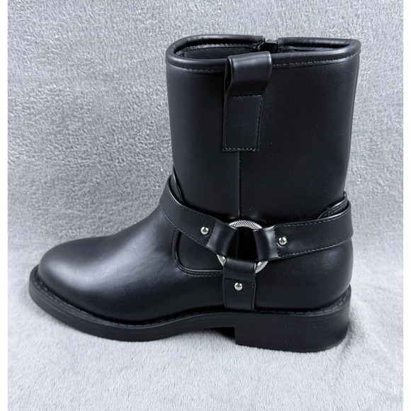 DV by Dolce Vita Shoes - Dv Boots Womens Size 7 Black Biker Mid-Calf Zip Faux Leather Studded Straps